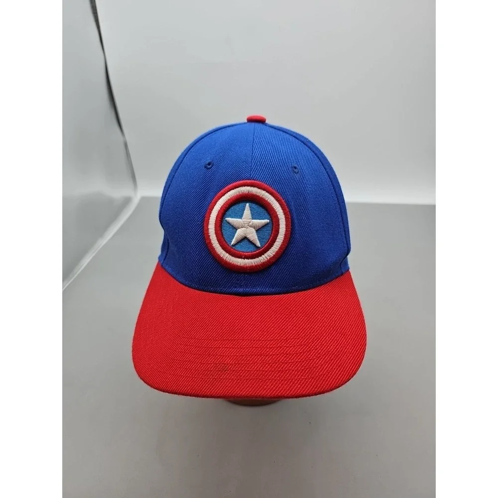 Marvel‎ Captain America Adjustable Snapback Cap Hat Blue/Red/White One Size